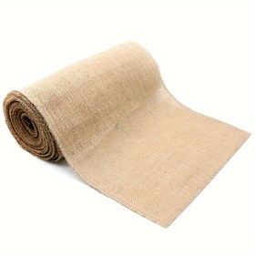 Resim 1 Rulo Doğal Bej Jüt Kumaş - Ekstra Uzun 100.08cm Genişlikte DIY El Sanatları, Düğün Süslemeleri, Masa Örtüsü, Sandalye Kuşağı İçin Kenevir Kumaş Rulosu (Rustik Kahverengi/Beje Renkli) - Çit Kurdeleleri, Şeffaf Kağıt Benzeri Yapısıyla Dayanıklı, 100.08 cm geniş kenarlığa, büyük projelere uygun doğal üründe rustic jüt kumaş rulosu, önceden açık renkte. Noel ve düğün süslemeleri ile el işi çalışmalarınızda ideal 