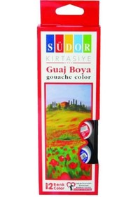 Resim Südor Guaj Boya 12 Renk X 15 Ml. Şişe Çok Renkli 