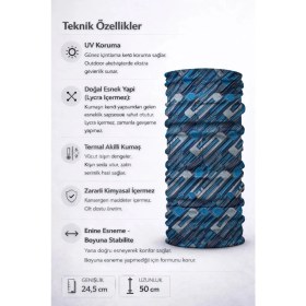 Resim Colizon Unisex Motosiklet Maskesi Bandana - Uv Korumalı Termal Outdoor Boyunluk-Buff 