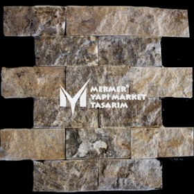 Resim MYM Mermer Yapı Market Tasarım Gümüş Traverten Patlatma 