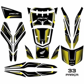 Resim Honda Pcx 2021-2024 Uyumlu 33 Parça Deeb Tank Pad Set Sarı 