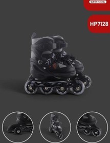 Resim Siyah Silikon Tekerli Ayarlanabilir Işıklı Paten M 35-38 HP7128 