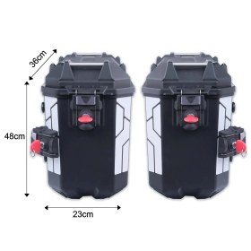Resim GP Kompozit Universal 26 lt x 2 Plastik Motosiklet Yan Çanta Seti Siyah 