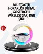 Resim byzm 15W Hızlı Şarj Destekli LED Atmosfer Işığı ve Alarm Fonksiyonlu Lamba 