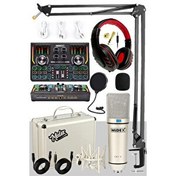 Resim Midex CX1 Titanium Set Efektli Ses Kartı Mikrofon Kulaklık Stand Kayıt Canlı Yayın (PC ve Telefon) 