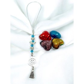 Resim Cam Nazar Kuş ve Çiçek Detaylı Metal Reiki Sembolü Araba Dikiz Ayna Süsü/püsküllü Araba Hediyesi 