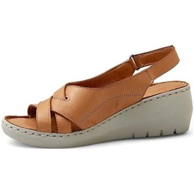 Resim Mammamia D25ys-2510 Kadın Dolgu Topuklu Comfort Sandalet Taba Siyah 