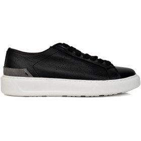Resim Greyder Erkek Siyah Hakiki Deri Sneaker Ayakkabı 3Y1SA15770 