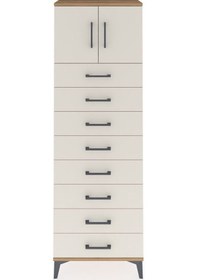 Resim Arges Dolap 2 Raflı 8 Çekmeceli 2 Kapaklı 60x30x182 Çam-aytaşı Atlas Çam 