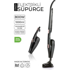 Resim Özbience 800W Kablolu Toz Torbasız Dikey Süpürge, Siyah, 3 Yıl Garanti 