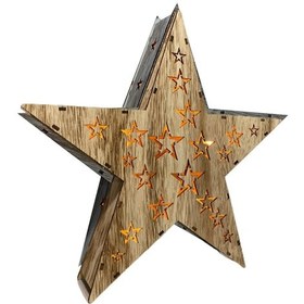 Resim Magicledcorner Yıldızlı Ahşap Yıldız Pano 