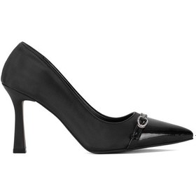 Resim Ayakkabı Fuarı Elit Mst1385v Kadın Klasik Topuklu Ayakkabı Siyah Siyah 