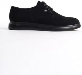 Resim Mbrgn86-s Siyah Erkek Cilt Bağcıklı Loafer, Siyah, 40 