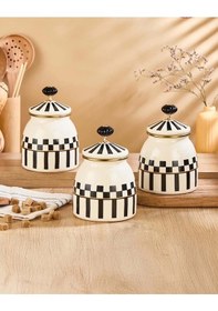 Resim Prime Cream 3 Lü Emaye Baharatlık Seti Krem 