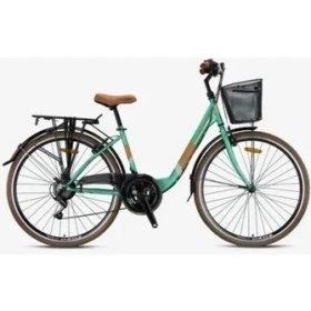 Resim Kron Tetra 3.0 28 V 15 Şehir Bisikleti Mint Yeşili-Kahverengi-Bej 