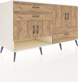 Resim Kronos Konsol 3 Raflı 3 Çekmeceli 4 Kapaklı 176x59x99 Aytaşı-çam Aytaşı-çam 