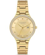 Resim Dice Kayek Dk.1.ag1372.ga4-07 Taşlı Tasarıma Sahip 5 Atm Suya Dayanıklı Çelik Kordon Altın Renk Kadı 