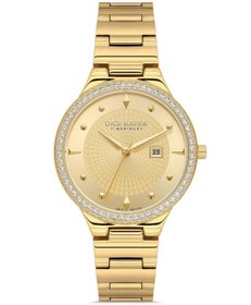 Resim Dice Kayek Dk.1.ag1372.ga4-07 Taşlı Tasarıma Sahip 5 Atm Suya Dayanıklı Çelik Kordon Altın Renk Kadı 