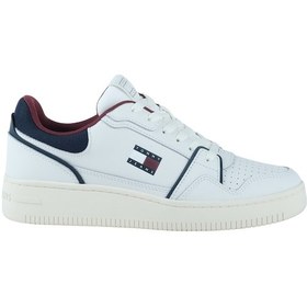 Resim Tommy Hilfiger Fine Cleat Retro Erkek Beyaz Spor Ayakkabı Em0em01612-0gz Mavi 