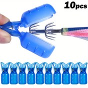 Resim 10 Adet Mavi PVC Mürekkep Balığı Kanca Kapakları - Dayanıklı Yem Koruyucuları Güvenli Kayışlarla Olta Takımı İçin, Büyük Boy, Karışma Önleyici ve Güvenliği Artırıcı 