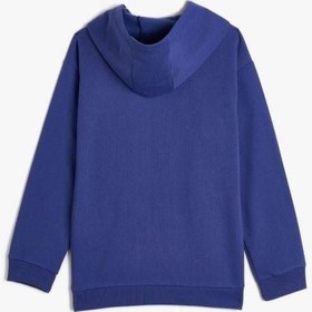 Resim Koton Erkek Çocuk Kapşonlu Sweatshirt Uzun Kollu Tropik Baskılı Şardonlu Mavi 