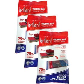 Resim Brillant Vakumlu Hurç, 3lü Set, Jumbo Boy 73x130 Şeffaf 