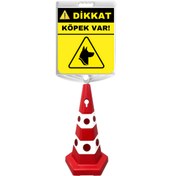 Resim Hayat Trafik Dikkat Köpek Var Çift Taraf Baskı Kırmızı Ultra Kedi Gözlü Ağırlıklı Koni Seti Trafik Dubası 