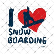 Resim Hbg45 I Love Snowboard Sticker 