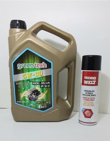 Resim Green Tech 5W-30 Apı/Sn/Cf Motor Yağı 5 L + Techno Welt Fren Balata Ve Parça Temizleme Spreyi 500 ML 