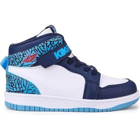 Resim Kiko Kids Alpa Cırtlı Günlük Erkek Çocuk Spor Ayakkabı Lacivert - Beyaz - Turkuaz 
