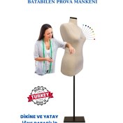 Resim Manken İstanbul Yüksek Kalite 40 Beden Keten Kumaş Iğne Batabilen Prova Mankeni Terzi Mankeni 