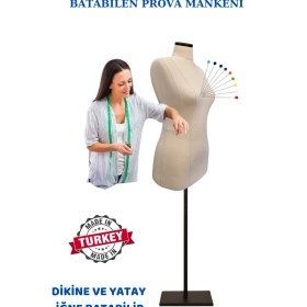 Resim Manken İstanbul Yüksek Kalite 40 Beden Keten Kumaş Iğne Batabilen Prova Mankeni Terzi Mankeni 