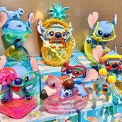 Resim Stitch Yaz Karnavalı Serisi Figür - Tropikal Meyve, Gözlük ve Sörf Tahtası Aksesuarlarıyla Canlı PVC Koleksiyoncu Oyuncaklar, Karışık Renkler, Disney Sevginlileri ve Koleksiyoncular İçin Mükemmel Hediye, Disney Stitch 