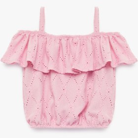 Resim Kız Bebek Brodeli Beli Lastikli Fırfırlı Askılı Atlet 