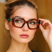 Resim 1 adet Y2K Retro Kare Gözlük - Geometrik Tasarım, Tam Çerçeveli Çerçeve ve Metal Menteşeli, Temizlik Bezi Dahil, Erkekler ve Kadınlar için Unisex Moda Aksesuarı, Modern Retro Stil, Moda Gözlük, Dayanıklı Gözlük, Kadınlar için Lensler, Kadınlar için Çerçeve 