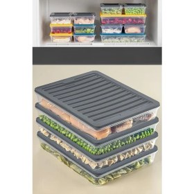 Resim Braventa Collection 1101 4 Lü Dikdörtgen No-Frost Derin Dondurucu Çok Amaçlı Yiyecek Saklama Kabı Seti 