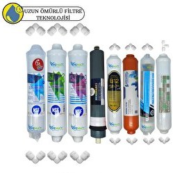 Resim Pemax Water Solutions Kapalı Kasa Su Arıtma Uygun Sertifikalı 8'li Platinum Mebran Purefer-B12 Alkali+Mineral+Detox Set 