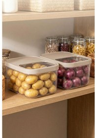 Resim 2'li 12 Lt Multibox Vizon Kayar Kapaklı Saklama Kabı & Erzak Kabı & Patates Soğan Kovası Siyah 