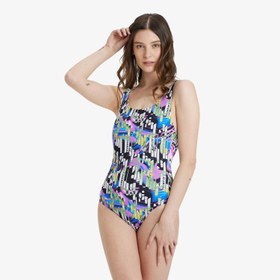 Resim Arena Mountains Drop Back Kadın Renkli Yüzücü Mayosu 