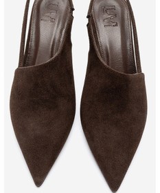 Resim Luvishoes Yarel Kahverengi Süet Kadın Topuklu Ayakkabı 