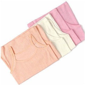 Resim İncili 6'lı Set Kız Çocuk İp Askılı Raporlu Ribana Atlet 2 Ekru - 2 Pembe - 2 Şeftali Rengi Çok Renkli 