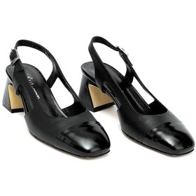 Resim Elit Serina Kadın Hakiki Deri Klasik Topuklu Ayakkabı Siyah Siyah 