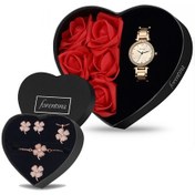 Resim Forentina Kırmızı Güllü Kutuda Rose Metal Bayan Kol Saati - Yonc 