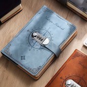 Resim 1 Paket A5 Vintage Kilitli Günlük - 200 Sayfa, Kombinasyon Kilidi ile Güvenli Günlük, Yaratıcı Yazılar için Kalın Kapaklı Defter, Muhasebe ve Kırtasiye (Mavi, Kahverengi, Siyah), Muhasebe Defteri | Cesur Mandalalar | Güvenli Kapatma, Kilitlenebilir Günlük 