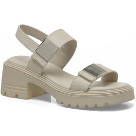 Resim Butigo 25s-259 6fx Bej Kadın Kalın Taban Sandalet 000000000102688732 