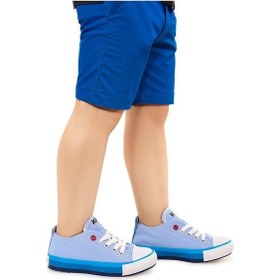 Resim Kiko Kids Tinna Bağcıklı Erkek Çocuk Keten Spor Ayakkabı Mavi 