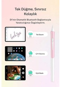 Resim Metapen İpad Air 13 İle Uyumlu Profesyonel Avuç İçi Red Ve Eğim Duyarlı Bluetoothlu Tablet Kalemi Beyaz 