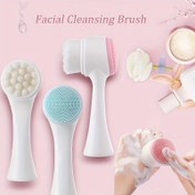 Resim 1 Adet Silikon Yüz Temizleme Fırçası - Nazik Peeling için Çift Taraflı Yumuşak Kıllar, Derin Temizlik ve Gözenek Küçültme, Ergonomik Saplı Makyaj Çözücü, Hassas Ciltler İçin Kokusuz Bakım Aracı, Açık Bej 