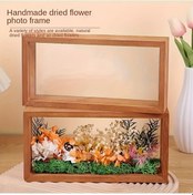 Resim Elmpaly Siyah Çift Taraflı Akrilik Pencereli Ahşap Kutusu, Kurutulmuş Çiçek Ve Dekorasyon 