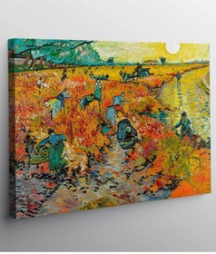 Resim StellaStore Vincent Van Gogh Kırmızı Üzüm Bağı Kanvas Tablo 